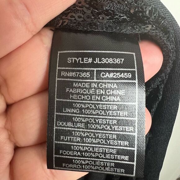 Betsey Johnson Black Sequin Side Slits Midi Dress Size Small - Picture 13 of 13